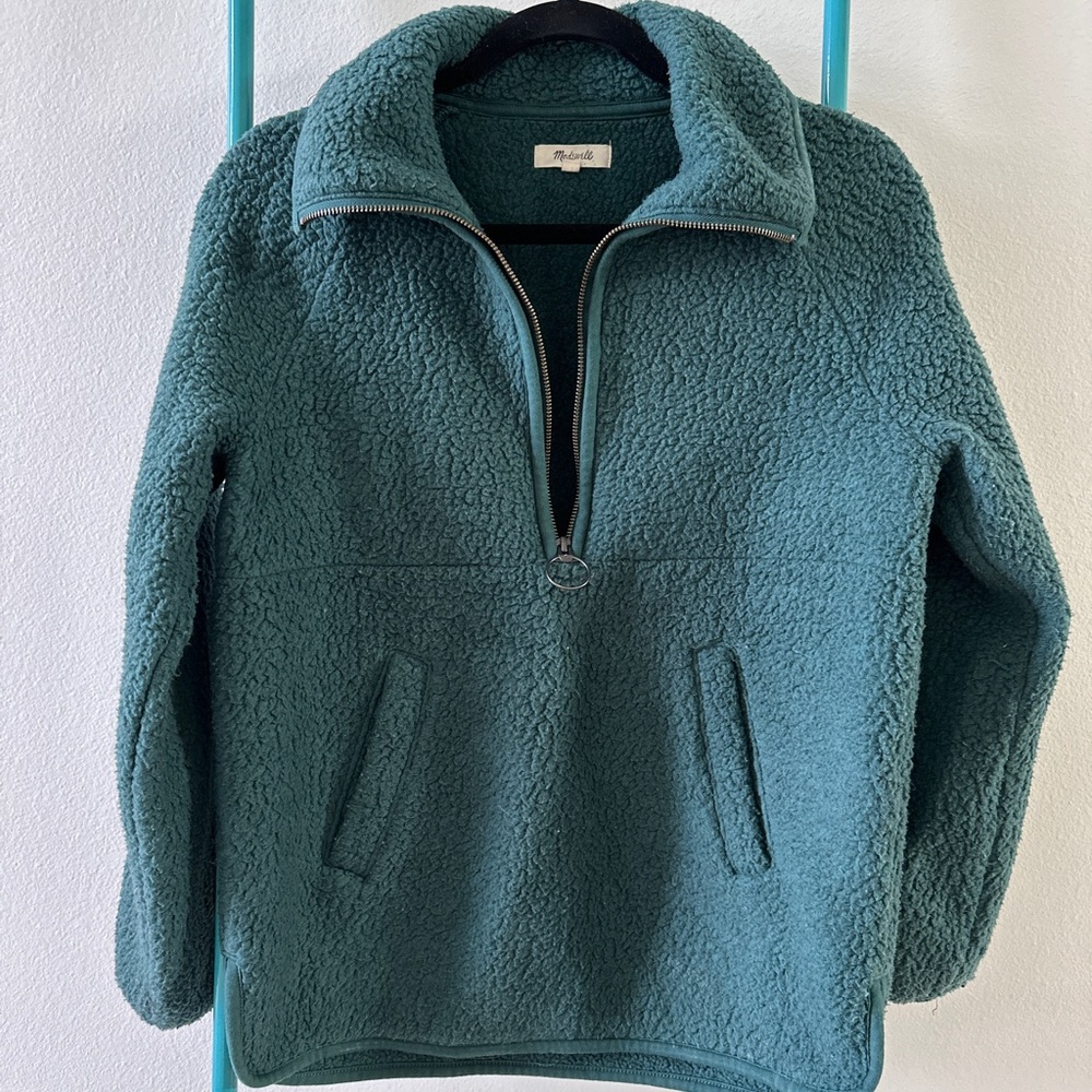 Madewell Emerald Green Fleece Pullover